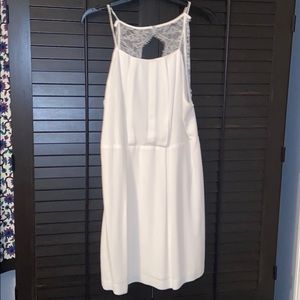 white dress with lace back